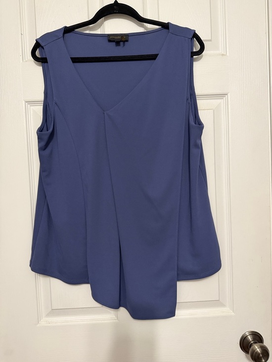 Donna Karan Tops - Donna Karan Periwinkle Blue V-Neck Draped Sleeveless Camisole
